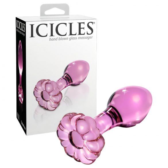 Icicles No. 48 - Florido plug anal de vidrio (rosa)