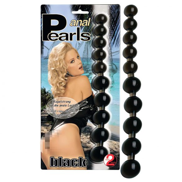 Varitas de placer con perlas (negro)