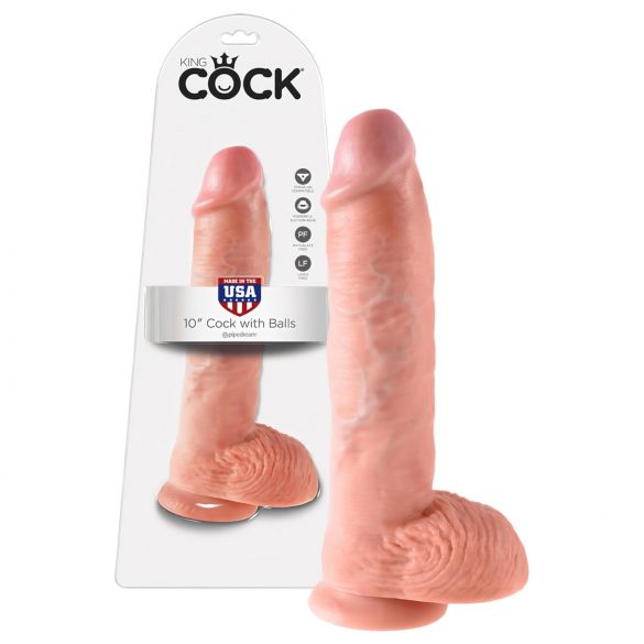 Dildo King Cock 25 cm con testículos - natural