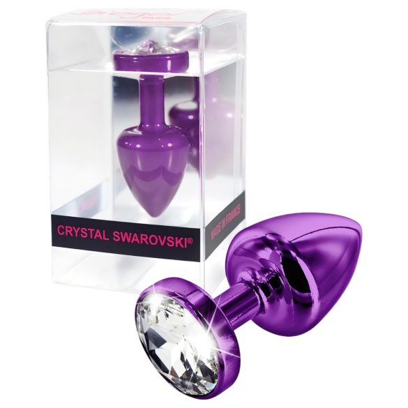 DIOGOL Anni - Plug Anal Violeta con Cristal Blanco (2,5 cm)