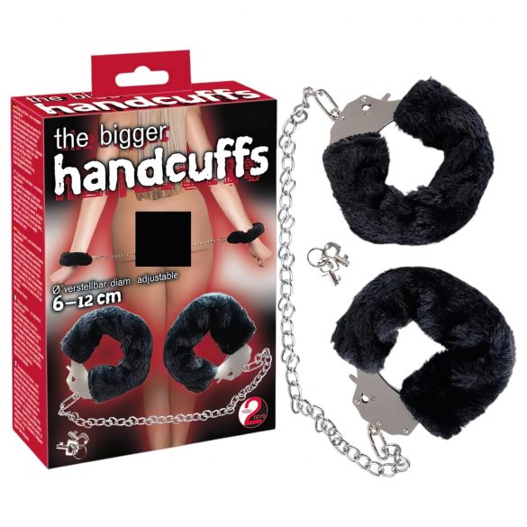 You2Toys - Esposas de felpa con cadena larga - negro