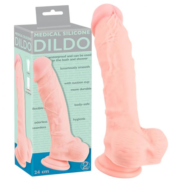 Dildo médico de silicona (24cm) - natural