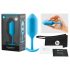 b-vibe Snug Plug 3 - plug anal azul de doble bola (180g)