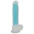 Dildo fosforescente azul con base adherente You2Toys Glow in the Dark