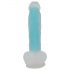 Dildo fosforescente azul con base adherente You2Toys Glow in the Dark