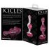 Icicles No. 75 - Plug anal de vidrio rosa con corazón