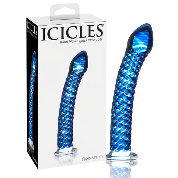 Icicles No. 29 - espiral de vidrio con forma fálica (azul)