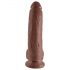 Dildo realista 23cm con base de succión - marrón