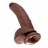 Dildo realista 23cm con base de succión - marrón