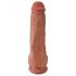 King Cock 11 - Dildo con ventosa y testículos 28cm - oscuro natural