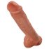 King Cock 11 - Dildo con ventosa y testículos 28cm - oscuro natural