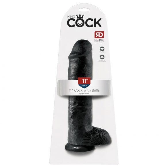 King Cock 11 - Dildo ventosa grande (28cm) - negro