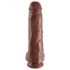 King Cock 11 - Gran dildo con ventosa y testículos (28cm) - marrón