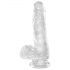 Dildo King Cock Clear 15cm - con ventosa y testículos