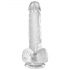 Dildo King Cock Clear 15cm - con ventosa y testículos