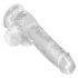 Dildo King Cock Clear 15cm - con ventosa y testículos