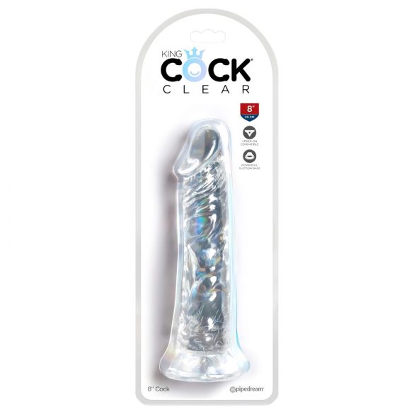 King Cock Clear 8 - gran dildo con ventosa (20cm)