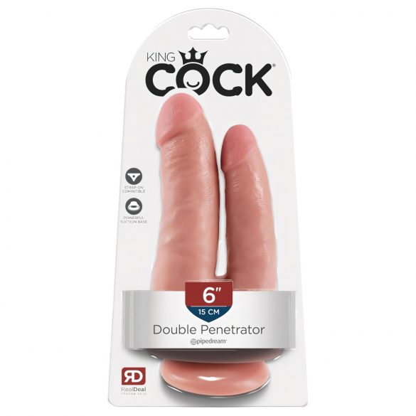 King Cock Doble Placer - Dildo realista doble (natural)