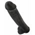 Dildo con testículos negro 38cm - Succión fuerte