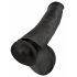 Dildo con testículos negro 38cm - Succión fuerte