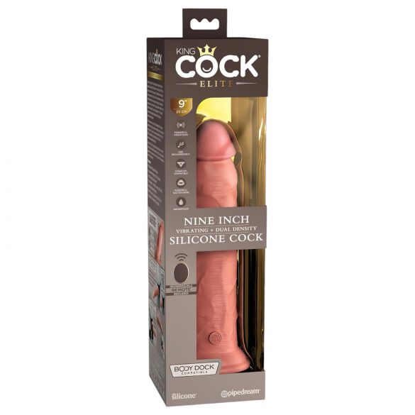 King Cock Elite 9 - vibrador con ventosa 23cm - natural