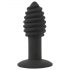 Black Velvet Twist - vibrador anal de silicona negro recargable