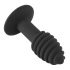 Black Velvet Twist - vibrador anal de silicona negro recargable