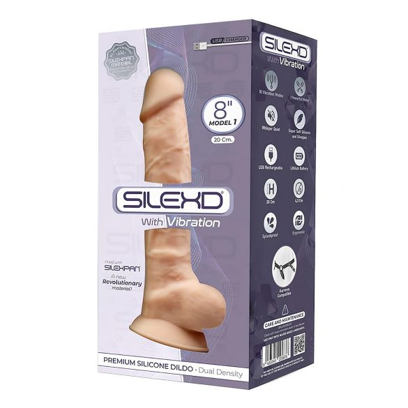 Silexd 8 - Flexible Vibrator with Suction Cup - 20cm (Natural)