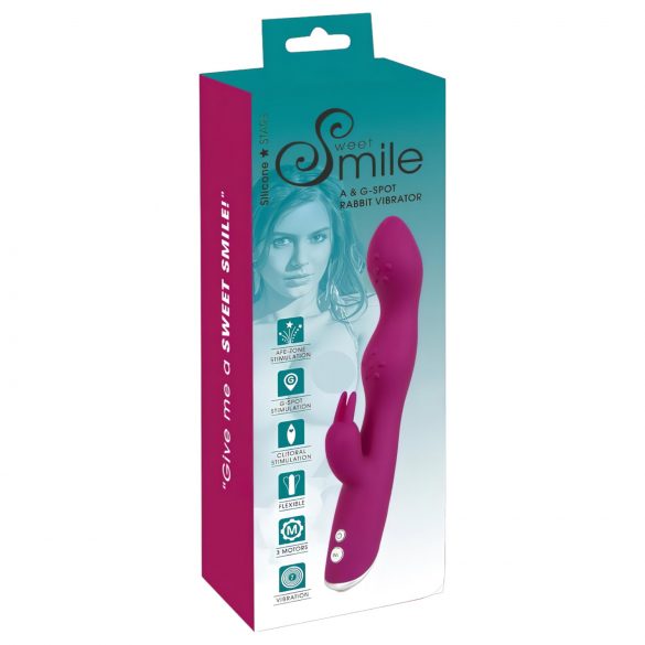 SMILE - Vibrador flexible A y G puntos con brazo estimulador (lila)