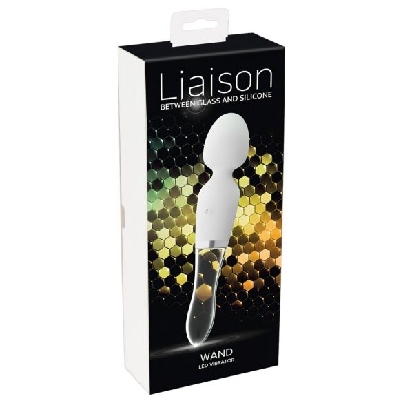 Vibrador LED Liaison Wand de silicona y vidrio (transparente)