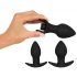 Set de vibradores anales recargables Black Velvet - 3 piezas (negro)