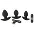 Set de vibradores anales recargables Black Velvet - 3 piezas (negro)