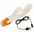 Vibrador con brazo clitoriano fosforescente blanco