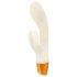 Vibrador con brazo clitoriano fosforescente blanco