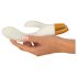 Vibrador con brazo clitoriano fosforescente blanco