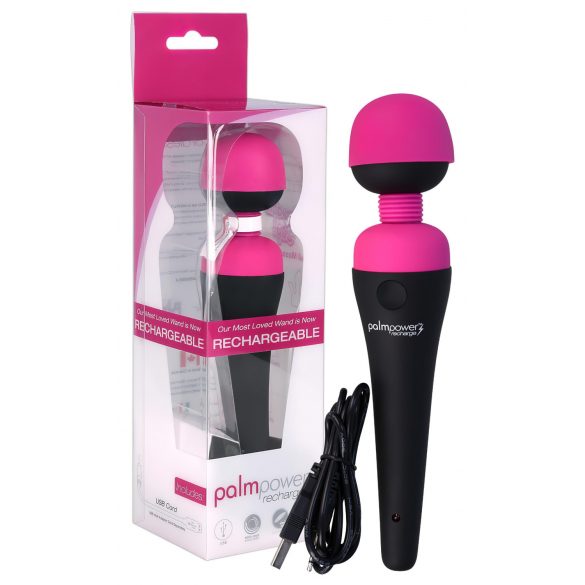 PalmPower Varita Recargable - masaje vibrador (rosa-negro)