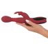 Vibrador calentador G-punto rojo giratorio empujador