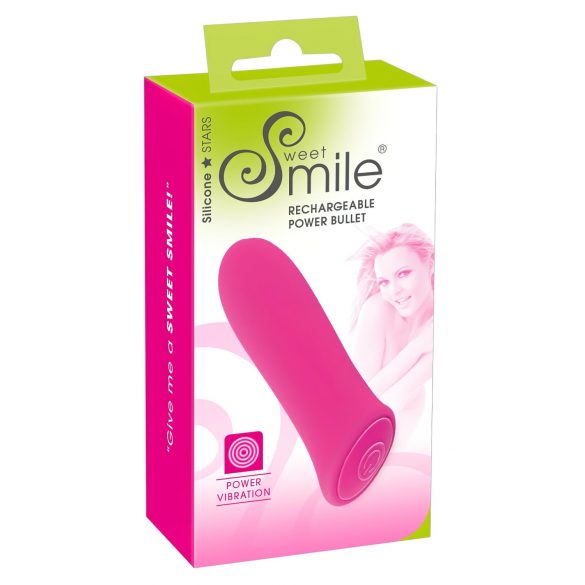 Bala Vibrador Power Smile - recargable, ultra potente, tamaño mini (rosa)