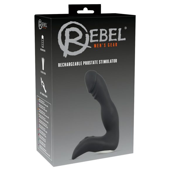 Rebel - vibrador de próstata con pene recargable (negro)