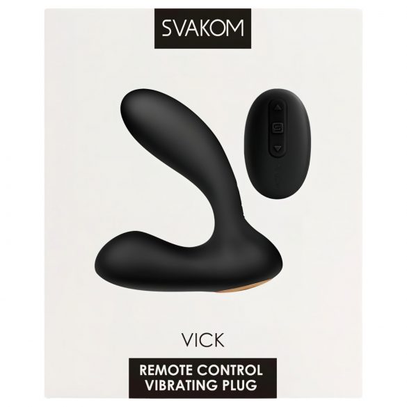 Svakom Vick - Vibrador Prostata y Punto G, Negro y Resistente al Agua