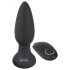 Black Velvet - Vibrador anal giratorio con perlas (negro)