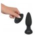 Black Velvet - Vibrador anal giratorio con perlas (negro)