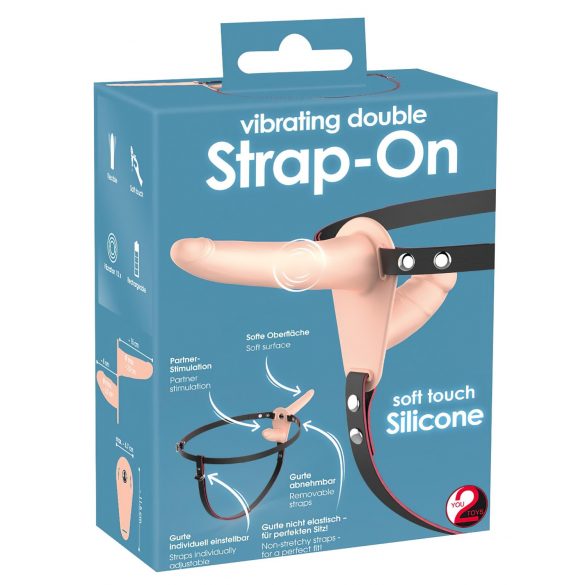 Strap-On Doble Vibrador Recargable You2Toys (natural)