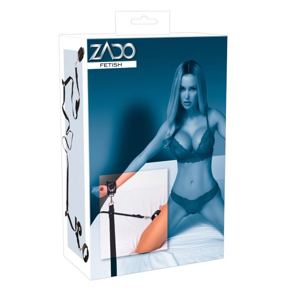 ZADO - Juego de ataduras de cuero para cama (negro)