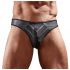 Tanga brillante de hombre con panel translúcido (negro) - M