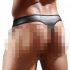 Tanga brillante de hombre con panel translúcido (negro) - XL