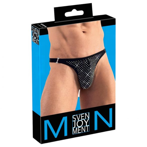 Svenjoyment - tanga masculino con strass (negro)