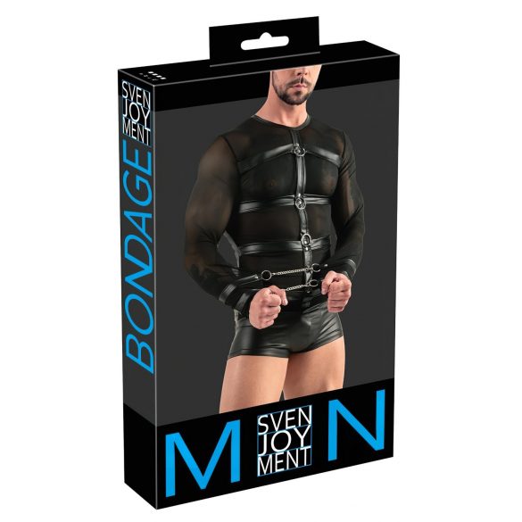 Svenjoyment - arnés de pecho, camiseta de manga larga para hombre (negro) - M