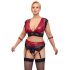 Conjunto de Encaje Cottelli Bondage Tallas Grandes - Rojo y Negro