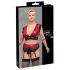 Conjunto de Encaje Cottelli Bondage Tallas Grandes - Rojo y Negro